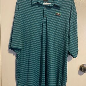 Crowne Plaza Invitational at Colonial Golf Mens Polo Shirt XXL Green Strips